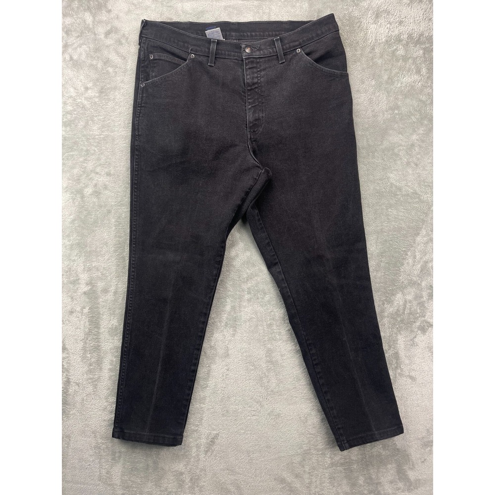 Lands'‎ End Men's Jeans 36x30 Black Denim Cotton Blend Tapered Made in USA